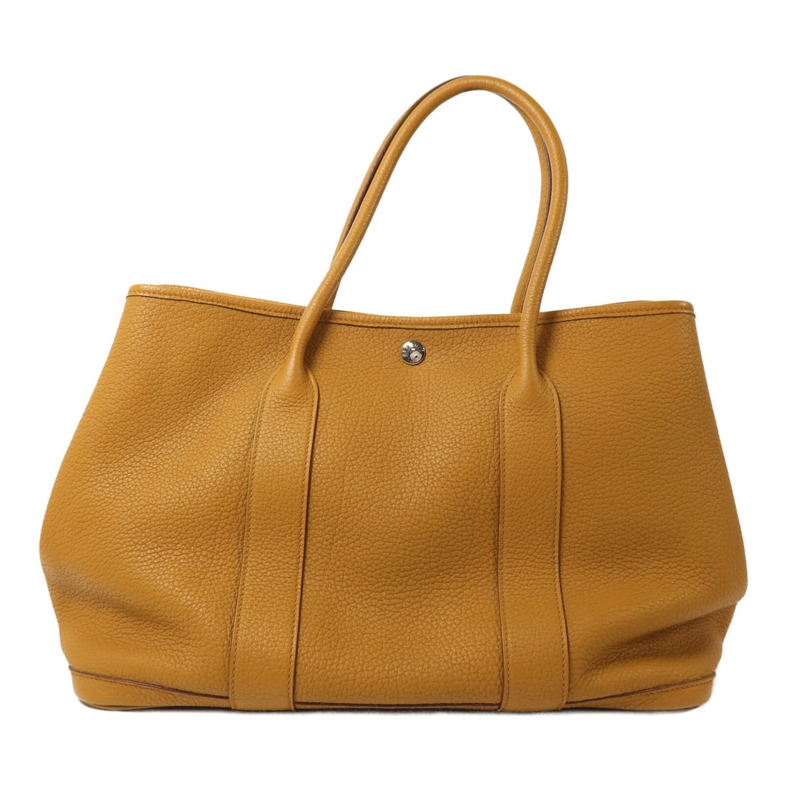 Hermes Garden Party PM Sesame Negonda leather handbag: Hermes Garden Party PM Sesame Negonda leather handbag This Hermes Garden Party PM handbag is crafted from Negonda calfskin leather in a sesame brown color. Designed for women, it features palladium ha