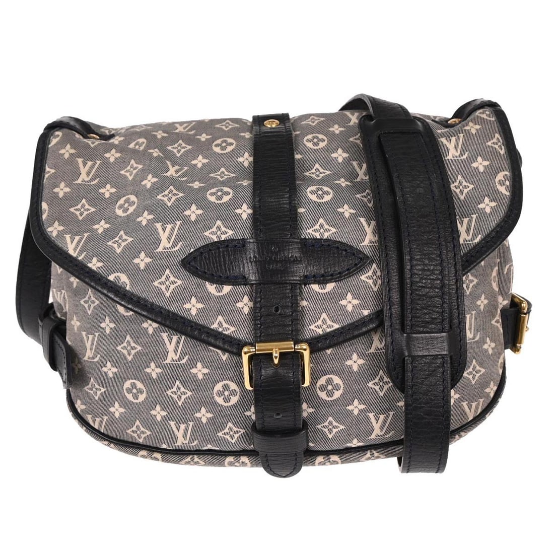 Louis Vuitton Saumur PM Gray Monogram Crossbody Bag: Louis Vuitton Saumur PM Gray Monogram Crossbody Bag This Louis Vuitton Saumur PM shoulder bag features the iconic gray Monogram Idylle canvas with leather trim. Designed in a compact size, it is ideal