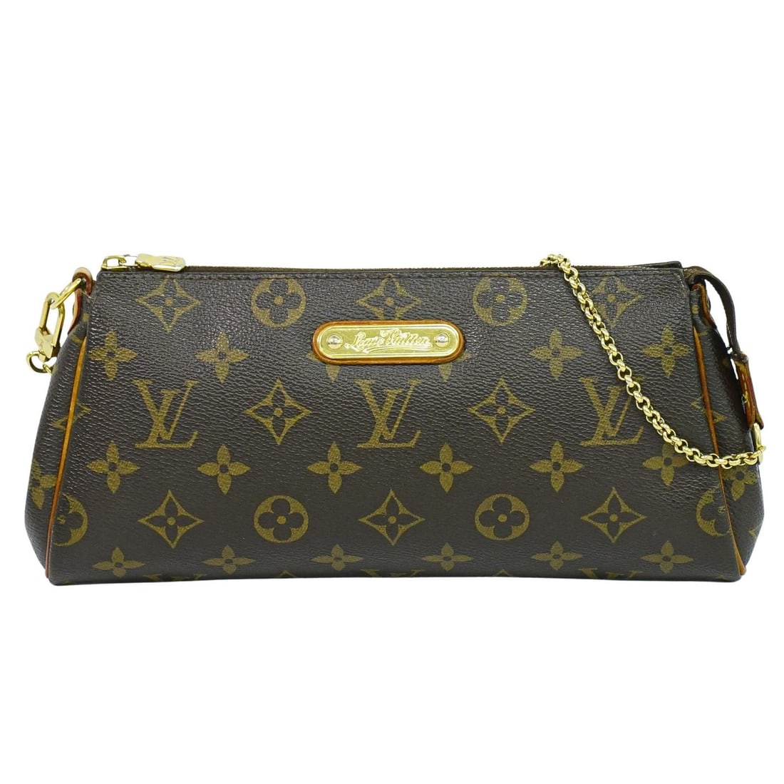 Louis Vuitton Monogram Canvas Eva Brown Shoulder Bag: Louis Vuitton Monogram Canvas Eva Brown Shoulder Bag This Louis Vuitton Eva Handbag features the iconic monogram canvas design in brown. Crafted for women, it measures 23cm x 13cm x 4cm and was made i