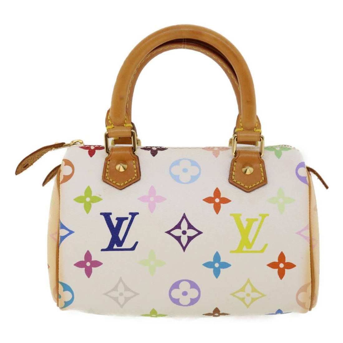 Speedy Mini HL Canvas Handbag by Louis Vuitton in Multicolor: Speedy Mini HL Canvas Handbag by Louis Vuitton in Multicolor This Louis Vuitton Speedy Mini HL handbag features the iconic monogram multicolor canvas designed for women. It includes leather handles an