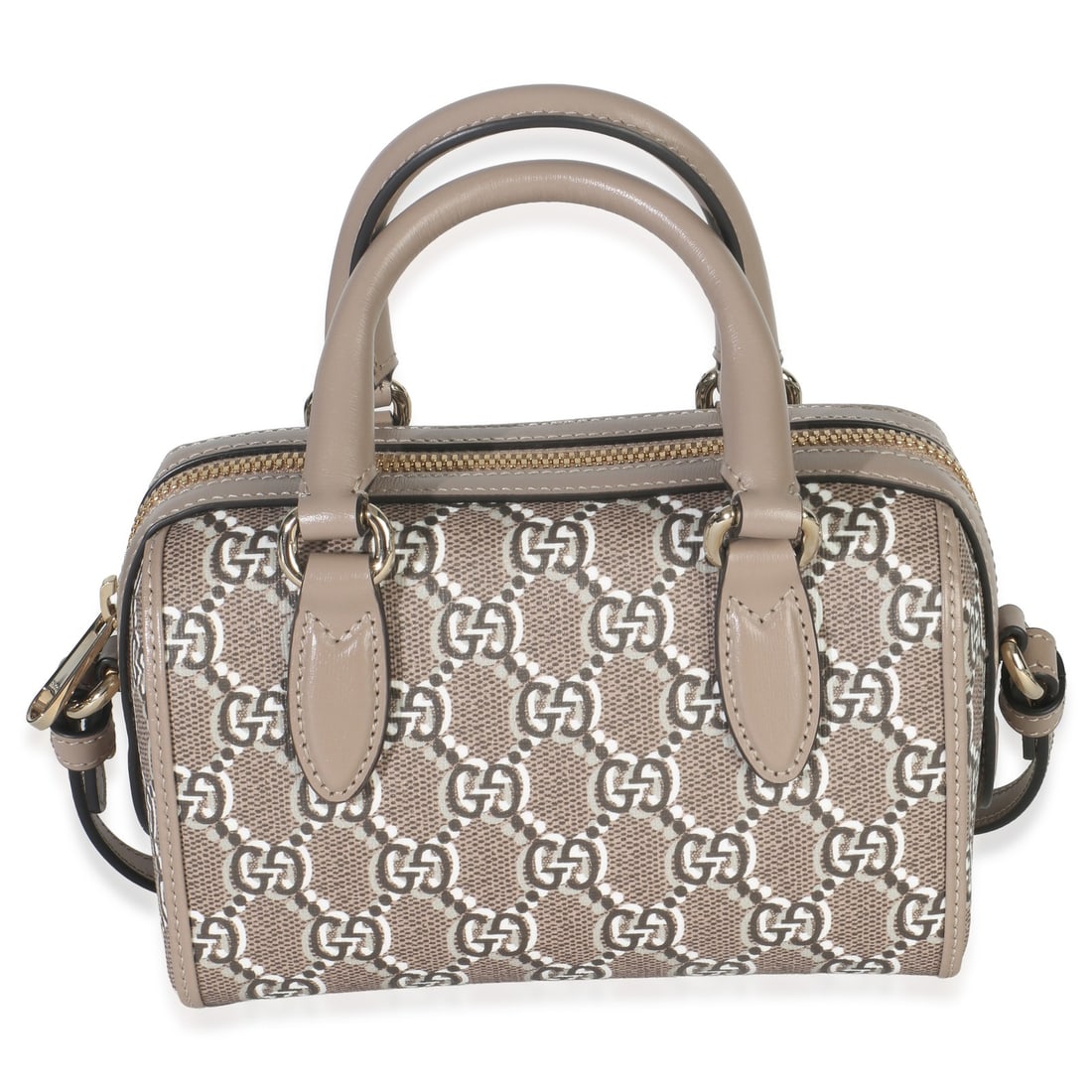 Gucci Super Mini Ophidia Taupe GG Shadow Monogram Bowler Handbag (1 of 9)
