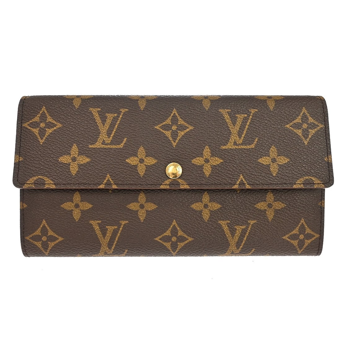 Louis Vuitton Monogram folding credit wallet brown leather canvas: Louis Vuitton Monogram folding credit wallet brown leather canvas This Louis Vuitton Monogram Porte Monnaie Credit Wallet features the iconic monogram canvas leather in a classic brown color. Designed
