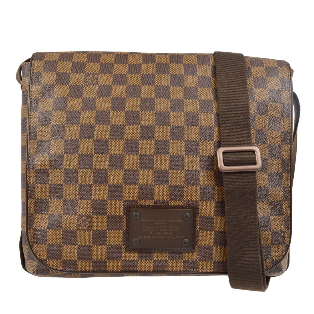 Louis Vuitton Damier canvas Brooklyn MM shoulder bag brown: Louis Vuitton Damier canvas Brooklyn MM shoulder bag brown This Louis Vuitton Damier Brooklyn MM shoulder bag is crafted in France from signature Damier canvas with brown leather shoulder strap and tr