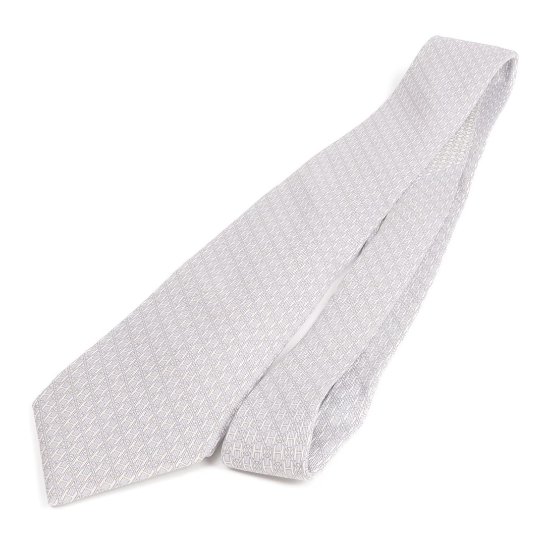 Silver Silk Necktie by Hermes for Men (1 of 8)