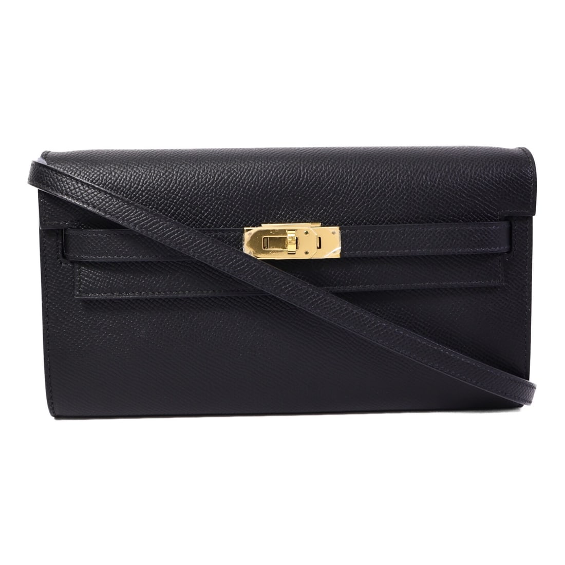 Hermes Kelly To Go Epsom Leather Shoulder Bag Noir GHW: Hermes Kelly To Go Epsom Leather Shoulder Bag Noir GHW This Hermes Kelly To Go shoulder bag is crafted from Epsom calfskin leather in a classic black color, featuring gold-tone hardware. Designed for 