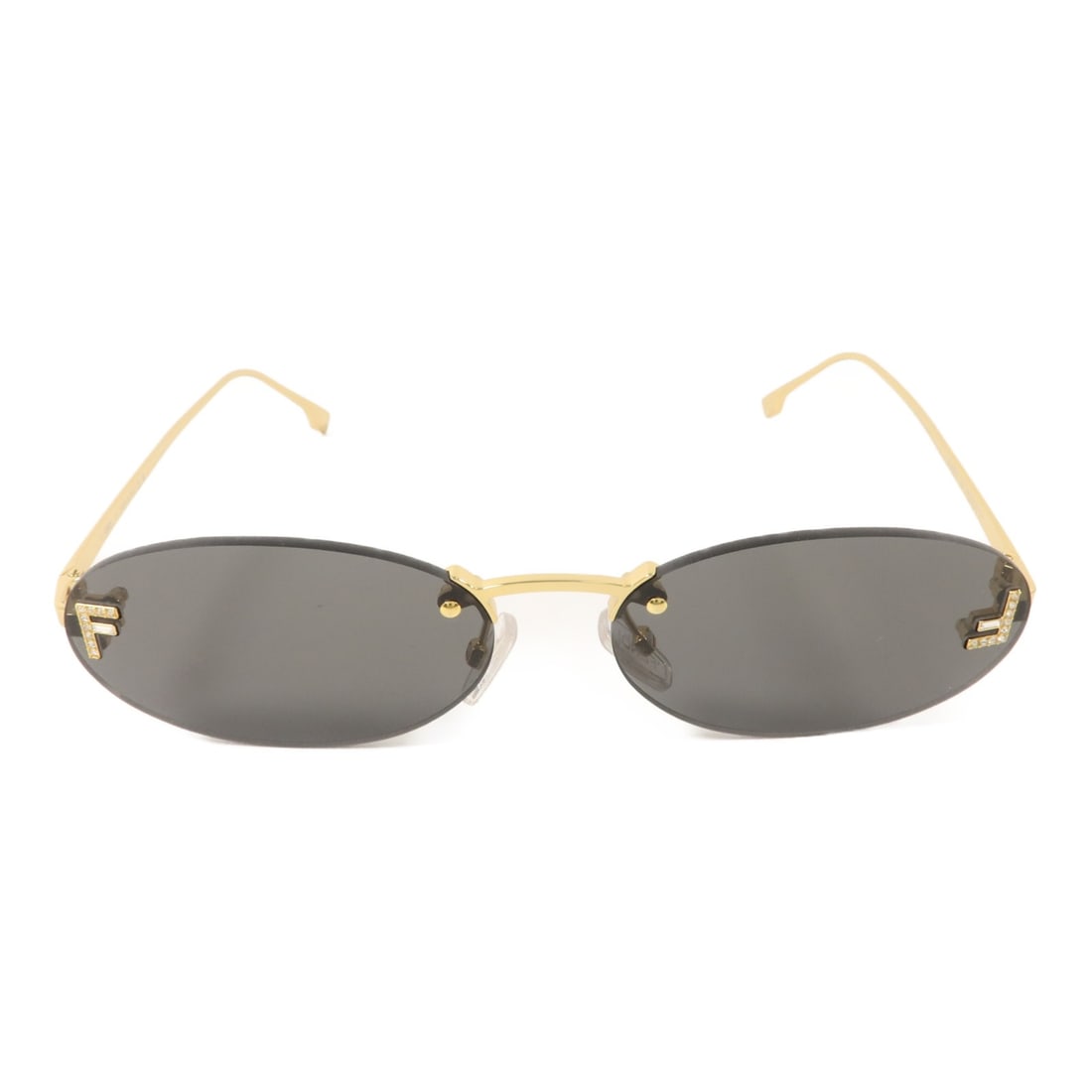 FENDI FE4075US Black Gold Metal PVC Sunglasses (1 of 13)
