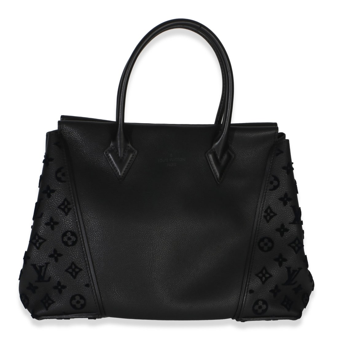 Louis Vuitton Tufted Veau Cachemire Tote MM Black Leather Velvet: Louis Vuitton Tufted Veau Cachemire Tote MM Black Leather Velvet This Louis Vuitton Black Monogram Tufted Veau Cachemire W Tote PM is crafted from a combination of leather and velvet in a sophisticate