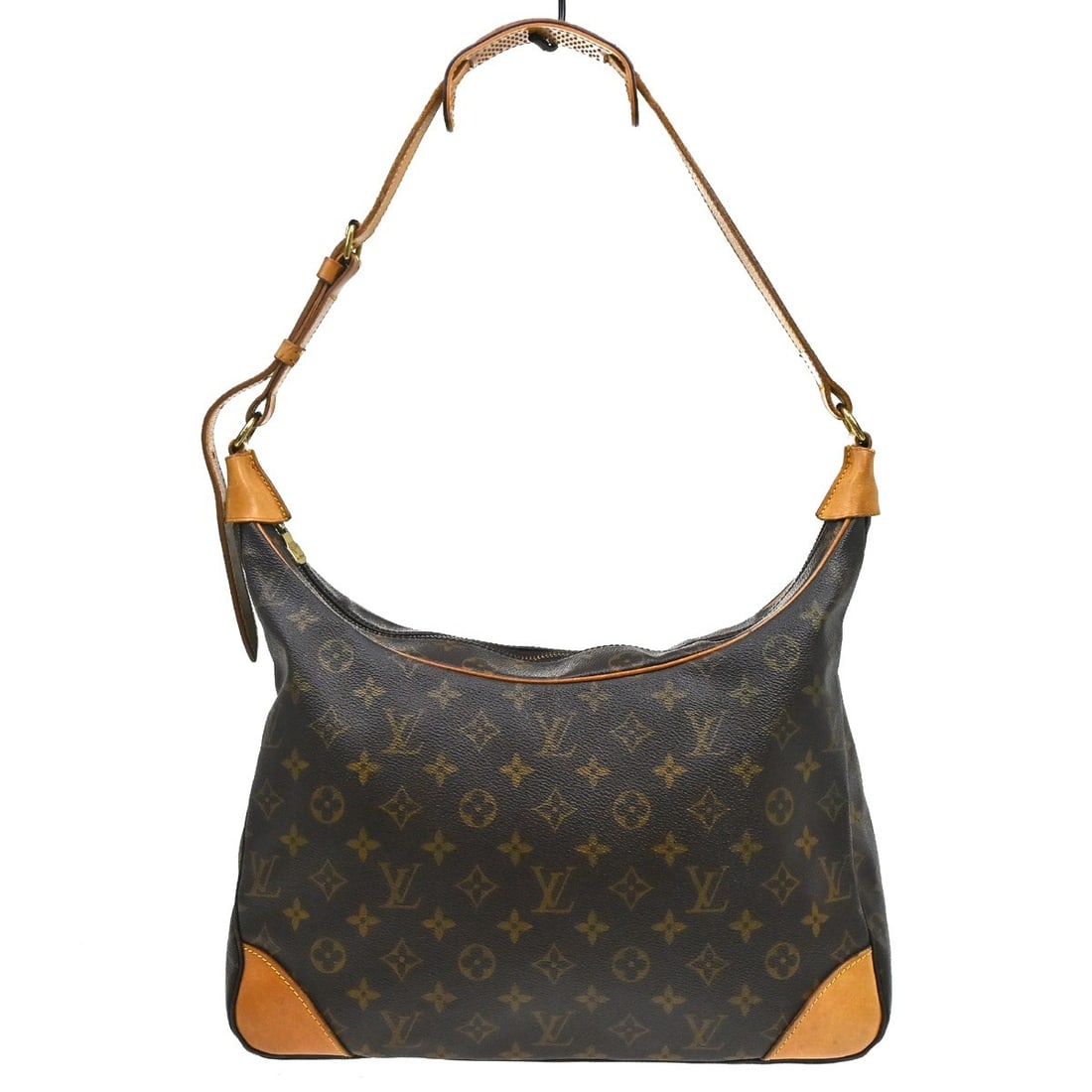 Louis Vuitton Boulogne 35 Monogram Leather Shoulder Bag: Louis Vuitton Boulogne 35 Monogram Leather Shoulder Bag This Louis Vuitton Monogram Boulogne 35 shoulder bag features the iconic monogram pattern in brown leather, accented with beige leather handles 