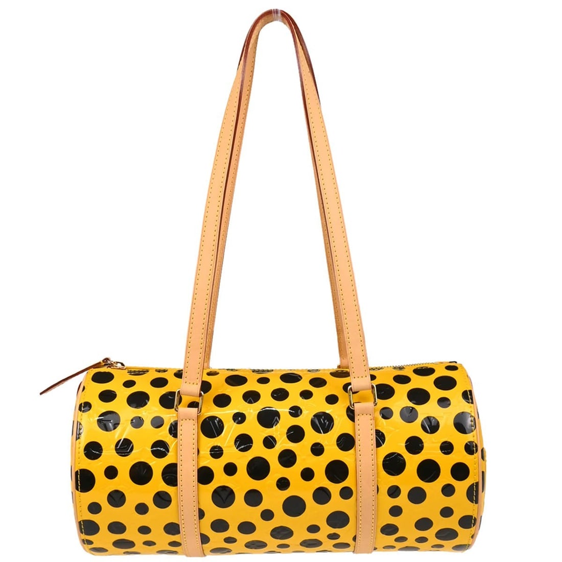 Louis Vuitton Yellow Vernis Papillon Handbag M91424 with Zipper Closure (1 of 10)