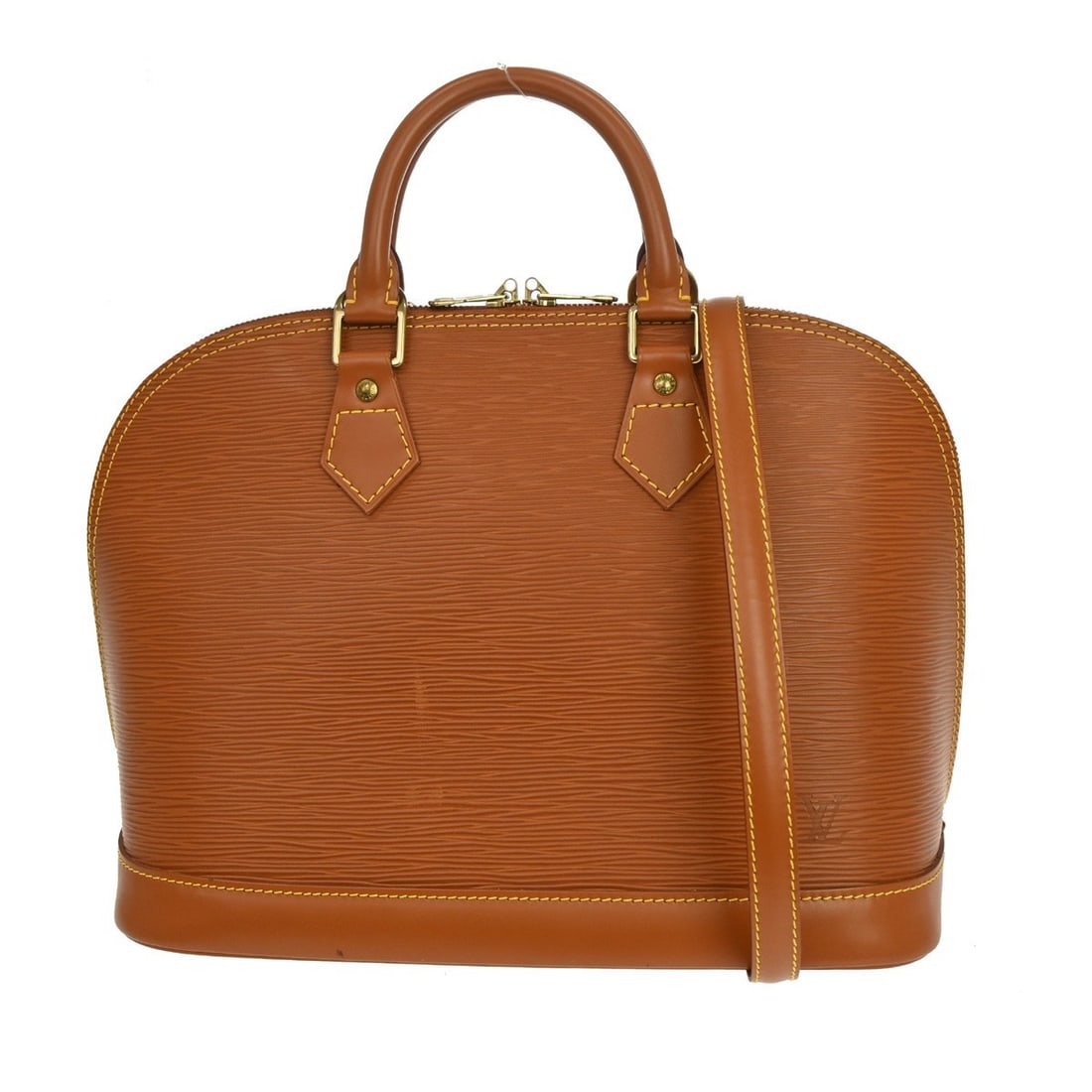 Louis Vuitton Alma Epi Leather Brown Handbag with Strap (1 of 13)