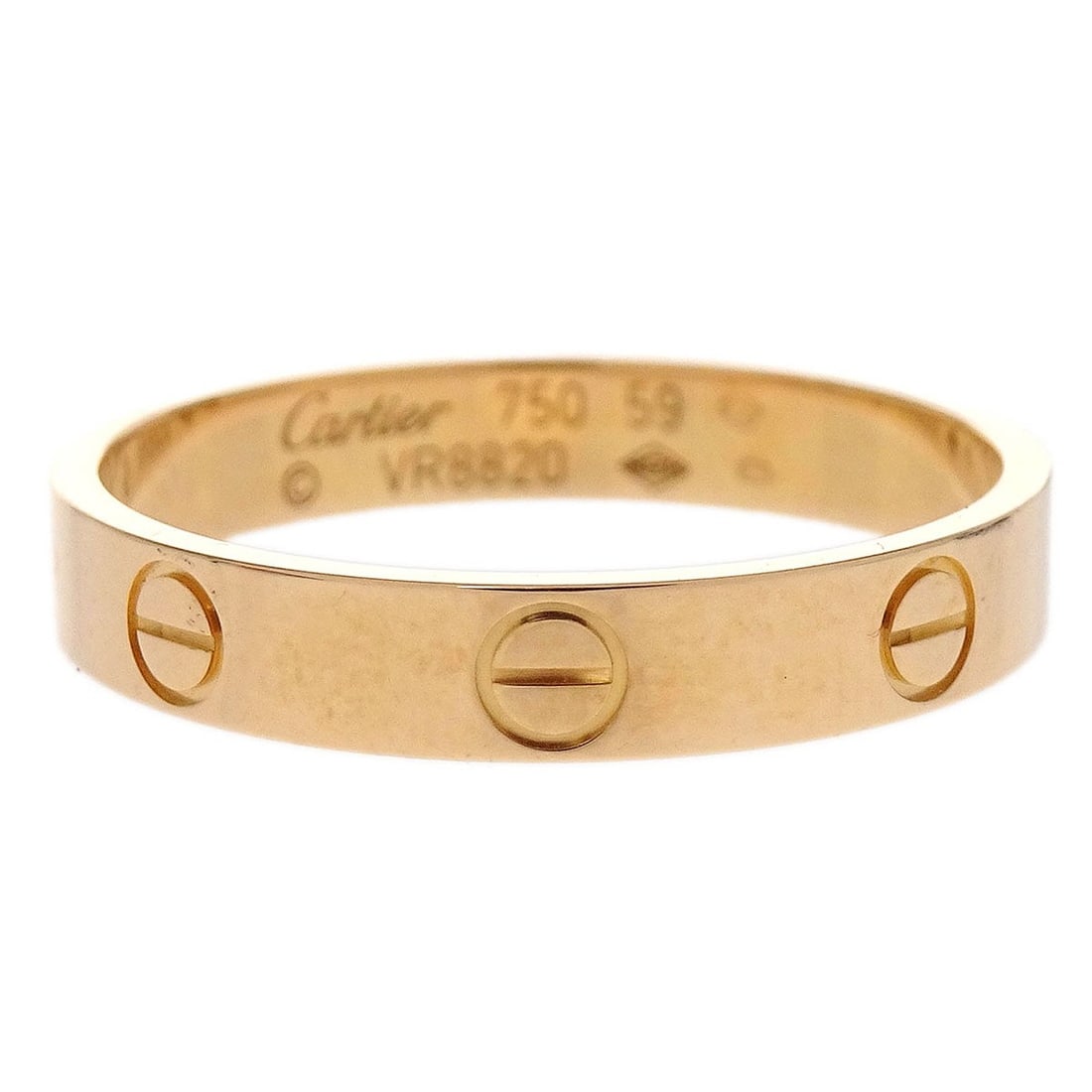 Cartier Rose Gold Mini Love Ring Size 58 Vintage Jewelry: Cartier Rose Gold Mini Love Ring Size 58 Vintage Jewelry This Cartier Mini Love Ring is crafted in 18k rose gold with a round shape and a sleek, minimalist design. The ring is a vintage piece and feat