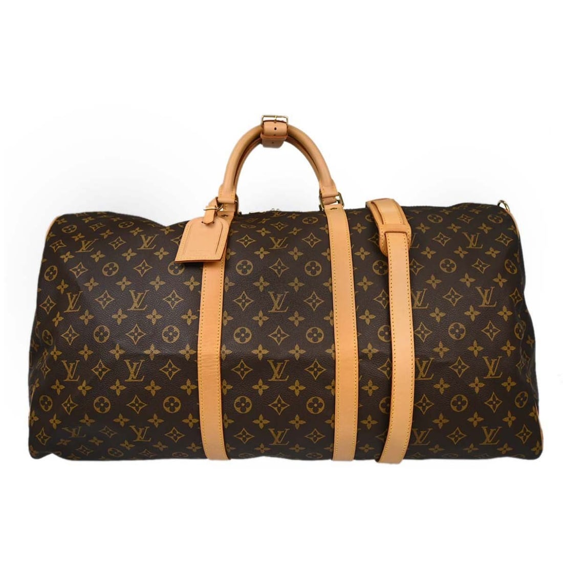 Louis Vuitton Keepall Bandouliere 60 Monogram Travel Duffle Bag: Louis Vuitton Keepall Bandouliere 60 Monogram Travel Duffle Bag This Louis Vuitton Monogram Keepall Bandouliere 60 duffle bag is crafted from classic monogram canvas leather in brown. Designed for tra