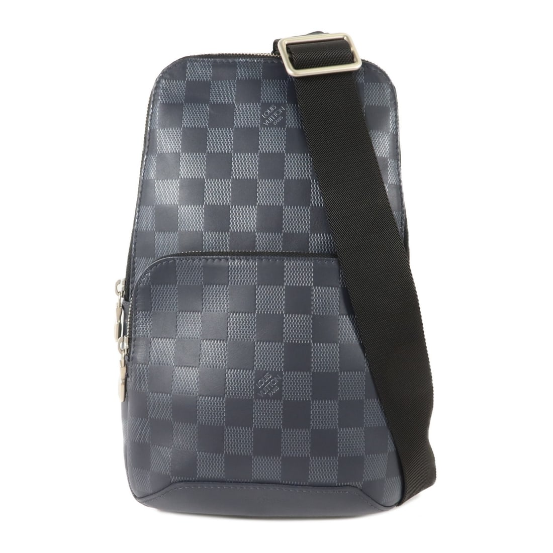 Louis Vuitton Damier Infini Navy Sling Bag N40303: Louis Vuitton Damier Infini Navy Sling Bag N40303 This is a Louis Vuitton Avenue Sling Shoulder Bag in Damier Infini Navy, crafted from PVC coated canvas. It features a sleek and compact design, makin