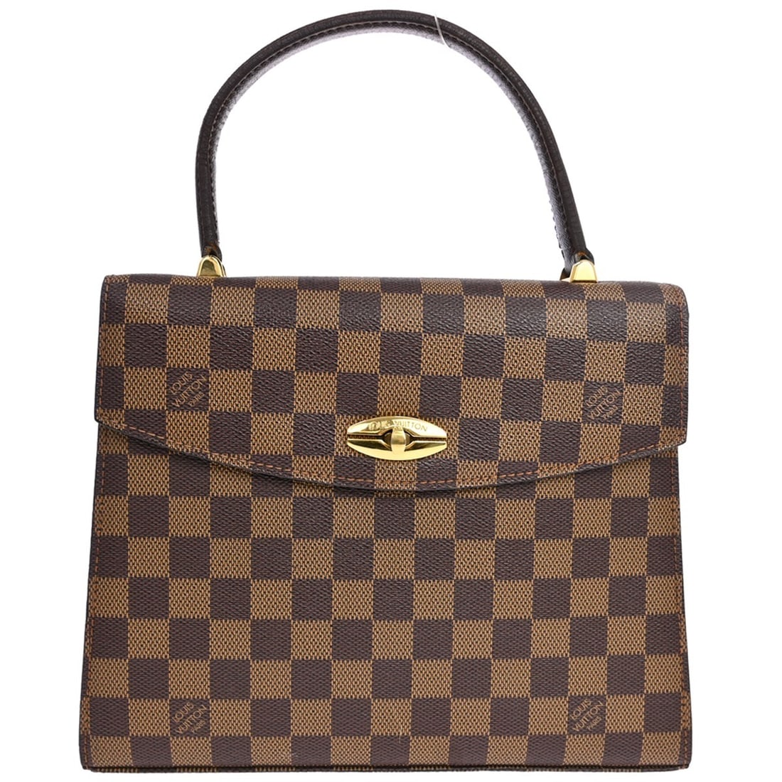 Louis Vuitton Malesherbes Damier Top Handle Satchel N51379: Louis Vuitton Malesherbes Damier Top Handle Satchel N51379 This Louis Vuitton Damier Malesherbes handbag features a classic brown Damier exterior with a top handle design and turn lock closure. The me
