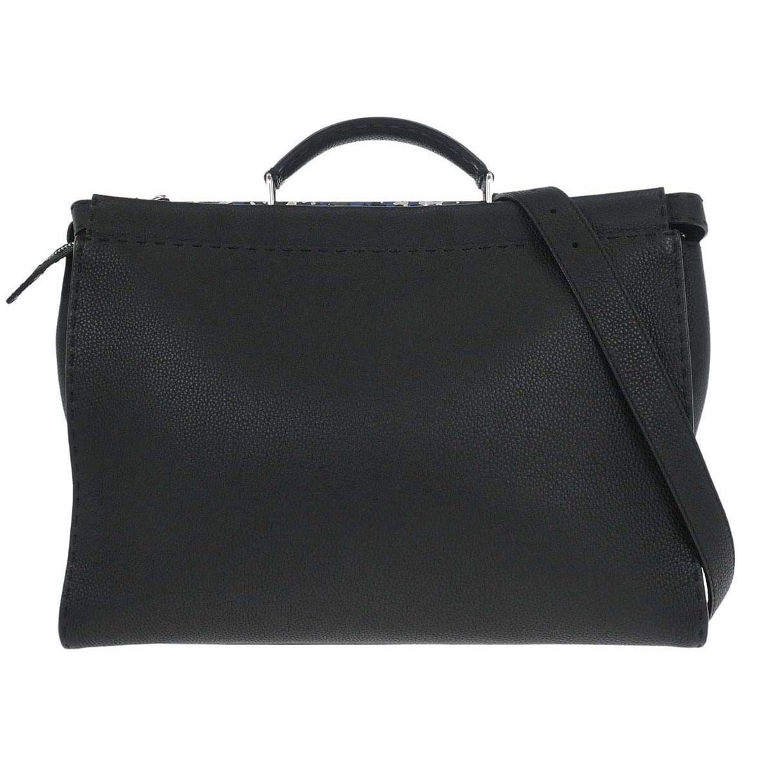 Fendi Peekaboo Black Leather 2way Top Handle Bag: Fendi Peekaboo Black Leather 2way Top Handle Bag This Fendi Selleria Peekaboo Fit 2way handbag features a sleek black leather exterior and a versatile top handle design. Crafted in Italy, it is part o