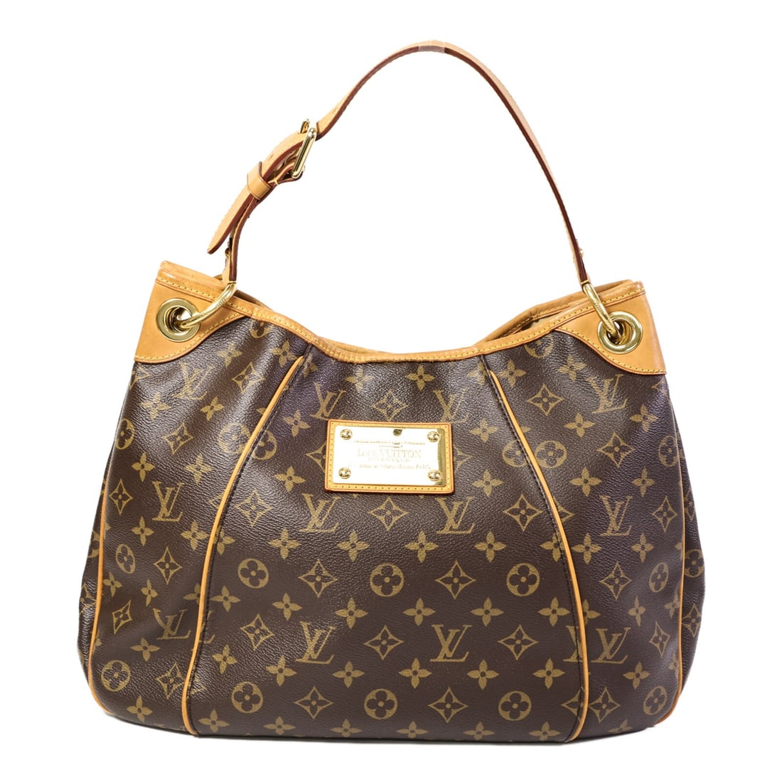 Louis Vuitton Galliera PM Monogram Shoulder Bag GHW Brown: Louis Vuitton Galliera PM Monogram Shoulder Bag GHW Brown This is a Louis Vuitton Galliera PM shoulder bag crafted in brown PVC coated canvas with the signature monogram pattern. The bag features gold