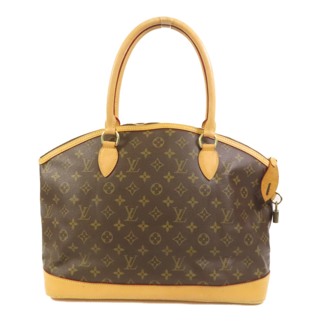Lockit Horizontal Monogram Coated Canvas Handbag by Louis Vuitton with Gold Hardware: Lockit Horizontal Monogram Coated Canvas Handbag by Louis Vuitton with Gold Hardware This Louis Vuitton Lockit Horizontal handbag features the iconic monogram pattern on brown PVC coated canvas. Desig