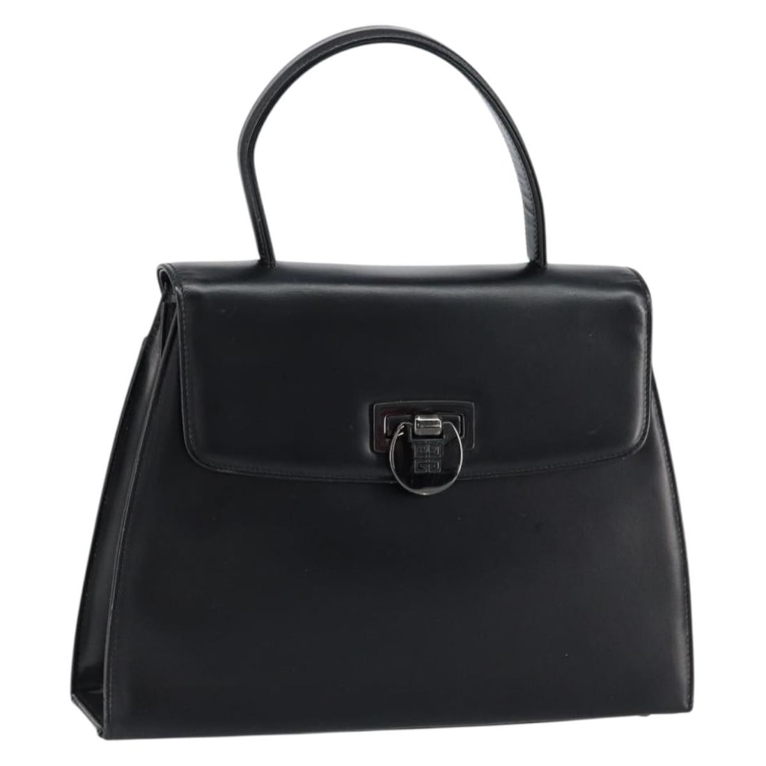 Black Gold Leather Givenchy Handbag Japan Auth 11in: Black Gold Leather Givenchy Handbag Japan Auth 11in This GIVENCHY handbag is crafted from black and gold leather and features a classic silhouette. The bag measures approximately 11.0 inches in length