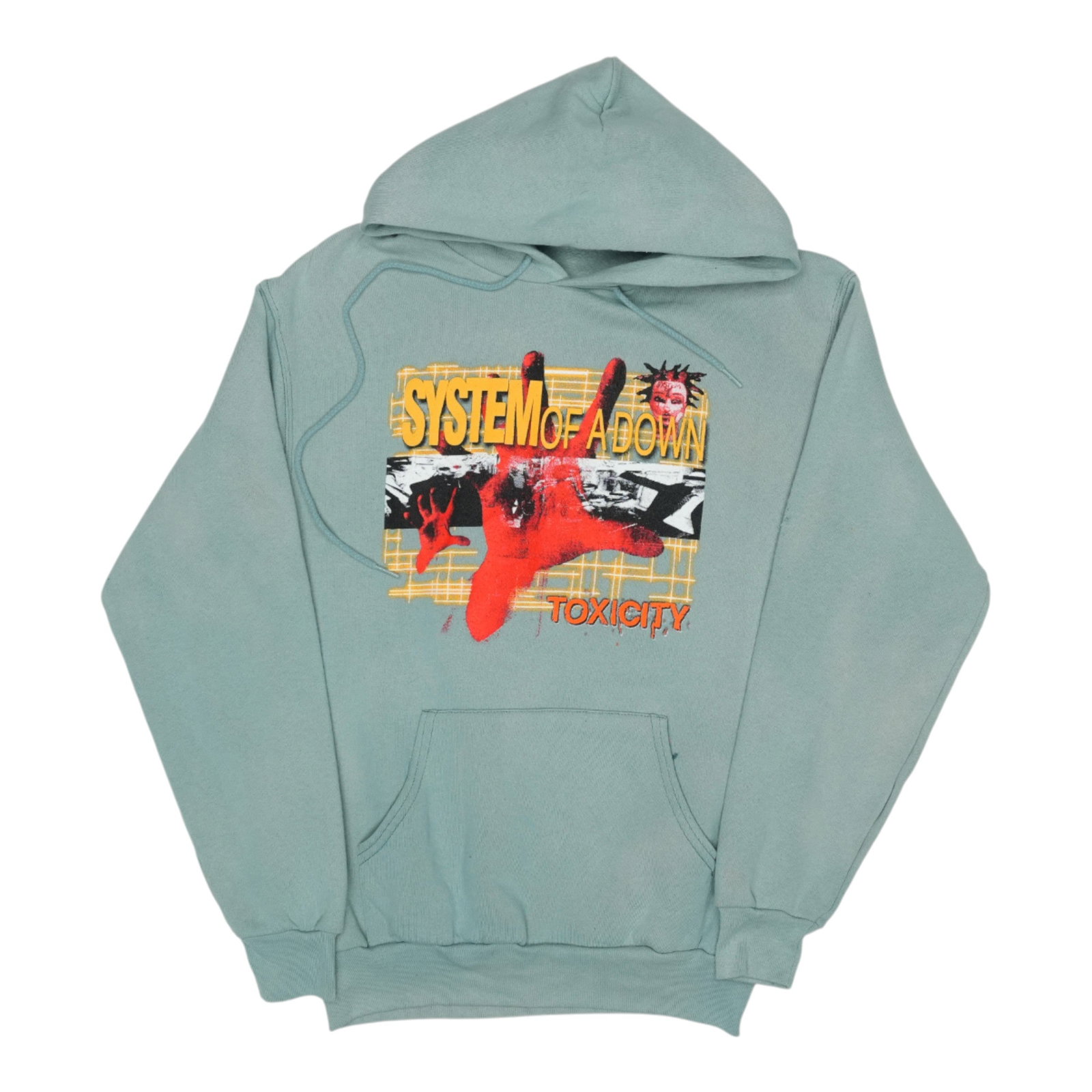 Vintage 2001 System Of A Down Green Hoodie With Front And Back Graphics (1 of 7)