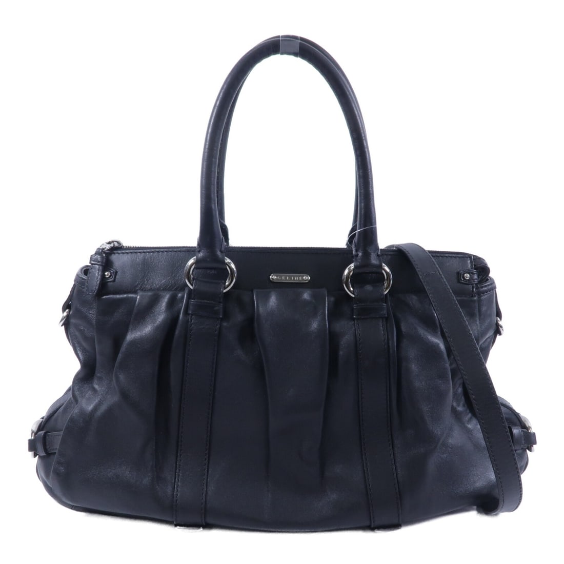 CELINE SHW black calfskin 2 way women shoulder bag (1 of 17)