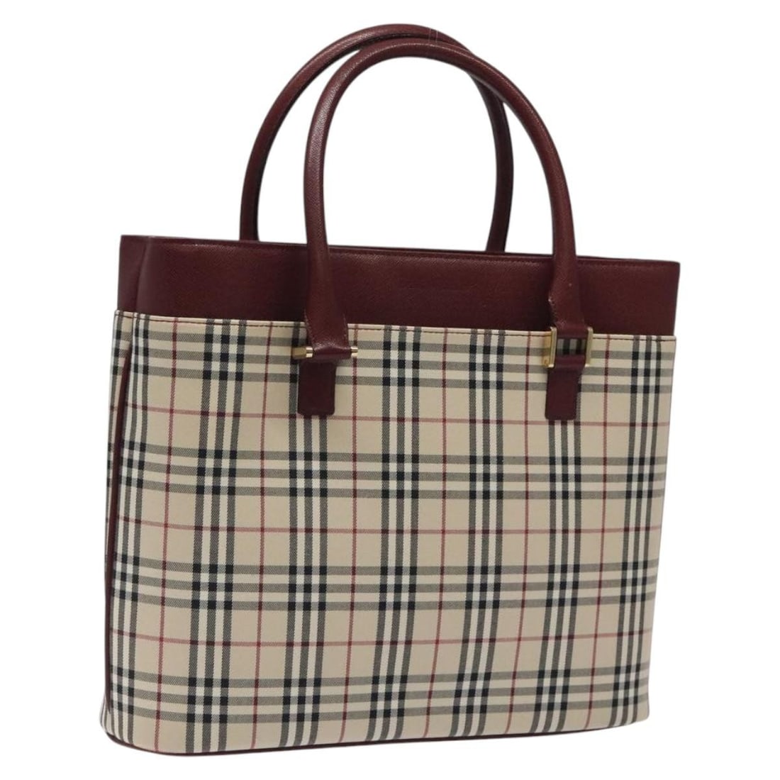 Nova Check Tote Bag Beige Canvas Leather by Burberry: Nova Check Tote Bag Beige Canvas Leather by Burberry This Burberry Nova Check Tote features the iconic beige canvas with leather trim, designed for women. The tote offers ample space and is accented w