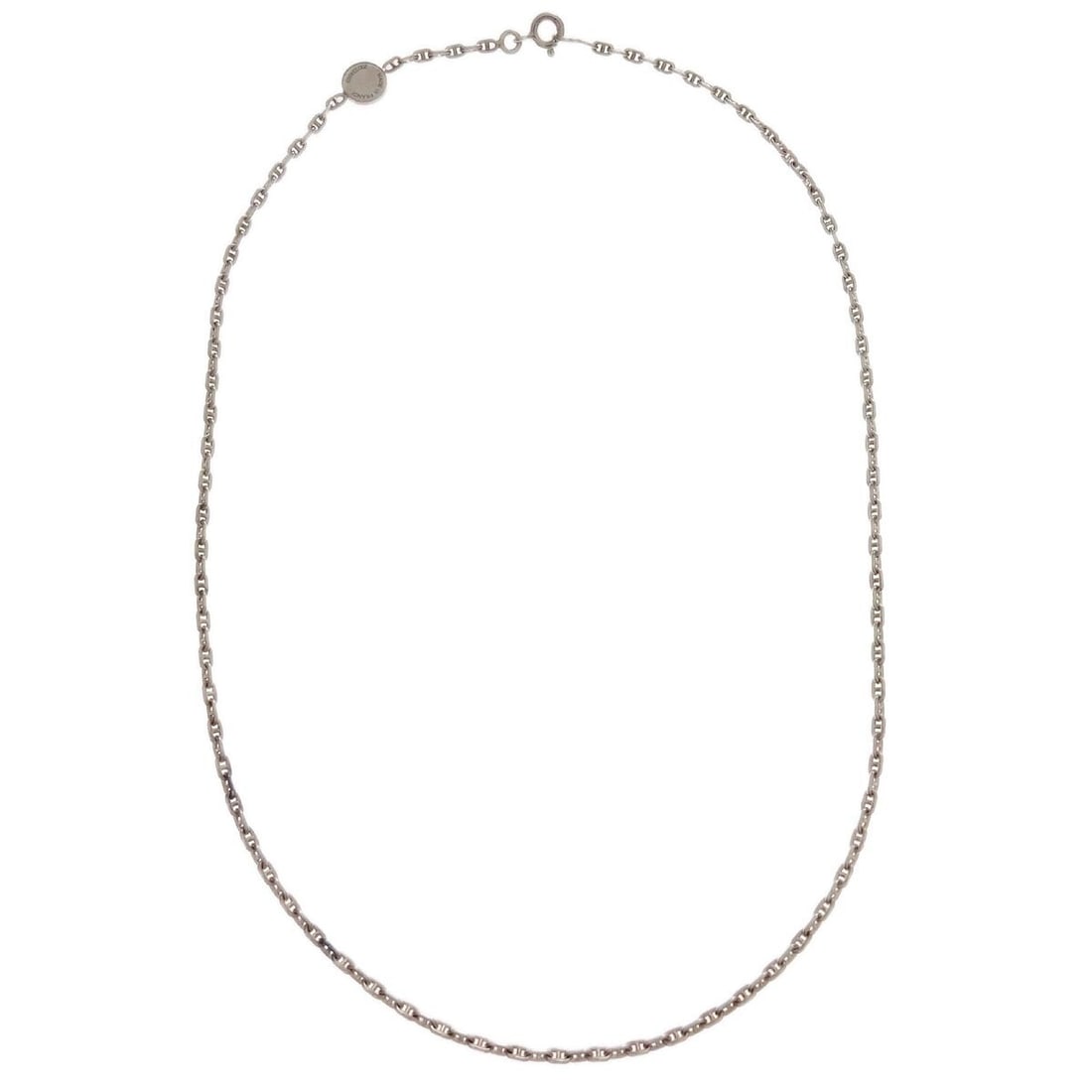 Hermes sterling silver Chaine d'Ancre mini chain necklace: Hermes sterling silver Chaine d'Ancre mini chain necklace This is a Hermes Chaine d'Ancre Serie Mini necklace crafted from sterling silver (SV925) in a classic chain style. The necklace features a sil