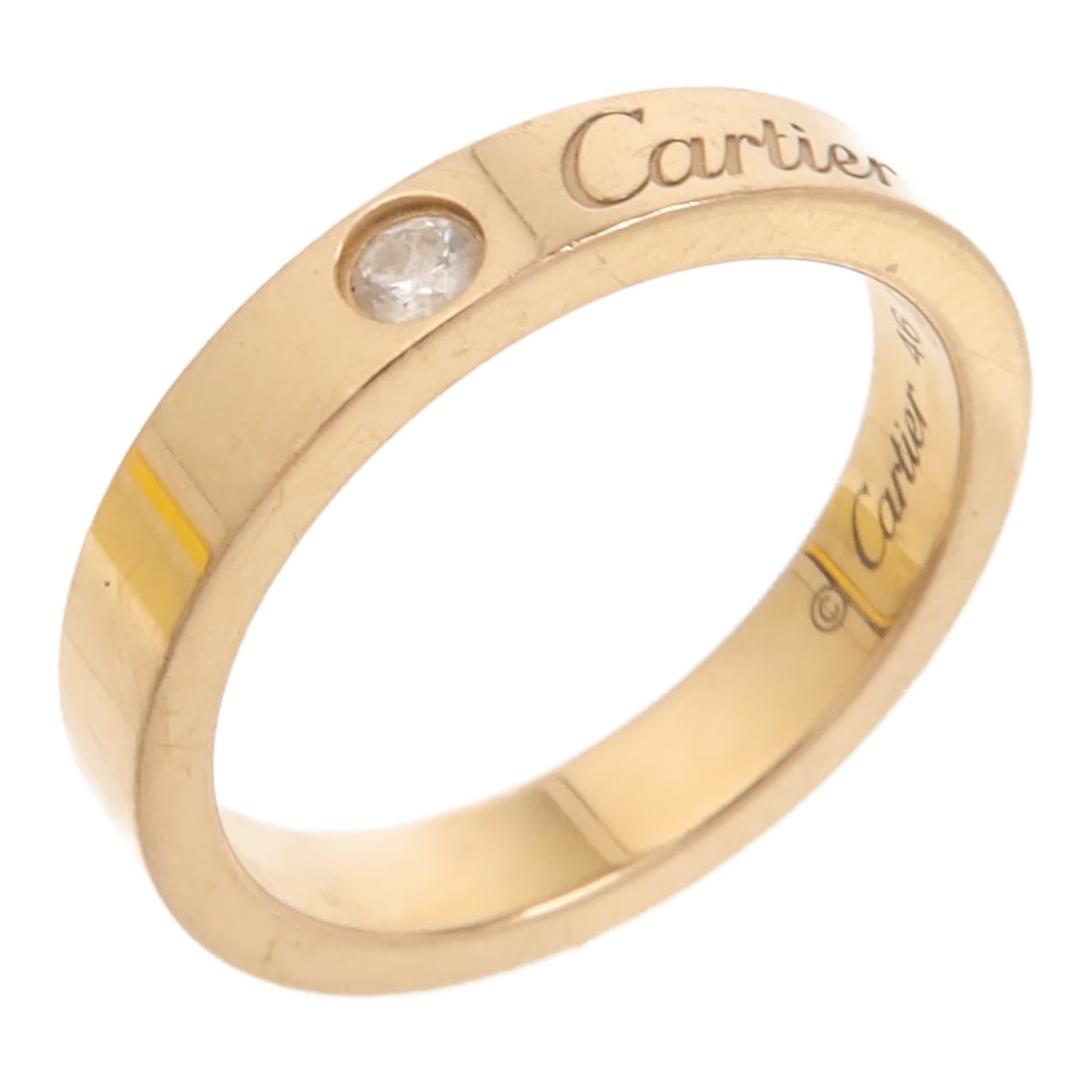 Cartier C De Diamond Ring 18K Pink Gold Size 3.75 (1 of 9)