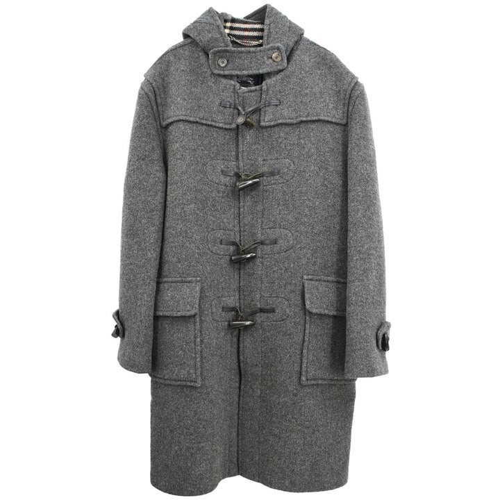 Gray Wool Toggle Closure Duffel Coat by Burberrys Size EU 48 (1 of 18)