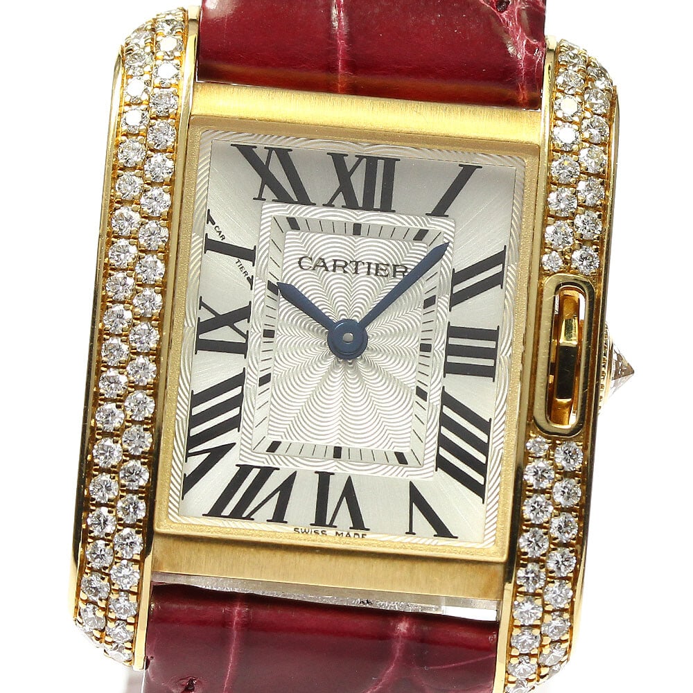 Cartier Tank Anglaise SM K18PG Quartz Ladies Watch with Side Diamonds: Cartier Tank Anglaise SM K18PG Quartz Ladies Watch with Side Diamonds This exquisite Cartier Tank Anglaise SM wristwatch is designed for ladies, featuring a luxurious K18 pink gold case adorned with s