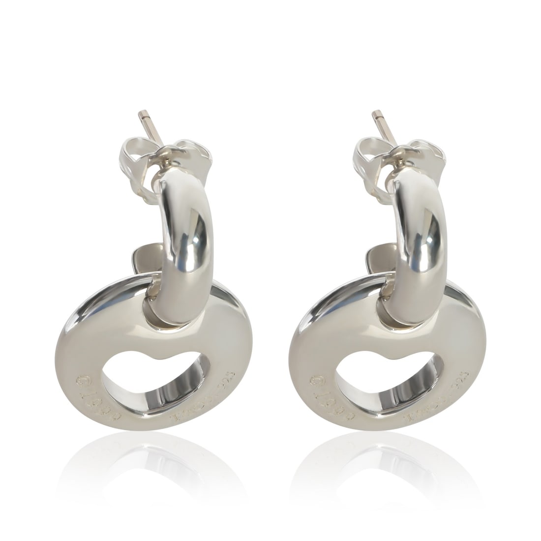 Tiffany & Co. Vintage Heart Cut Out Sterling Silver Earrings (1 of 3)