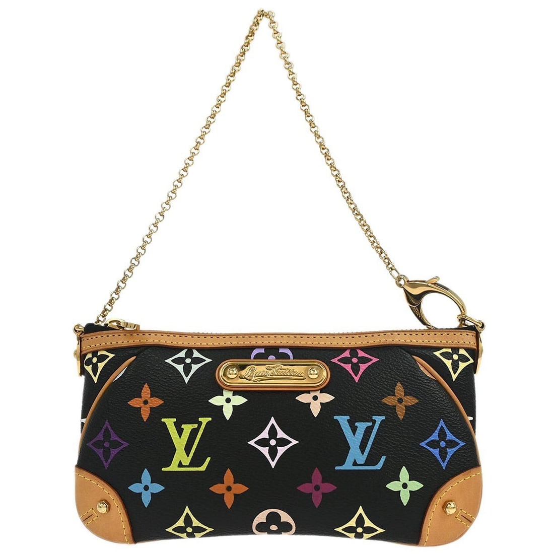 Louis Vuitton Monogram Multicolor Canvas Pochette Milla MM Small Black Bag: Louis Vuitton Monogram Multicolor Canvas Pochette Milla MM Small Black Bag This Louis Vuitton Black Multicolor Pochette Milla MM handbag features a monogram multicolor canvas leather exterior and Alca