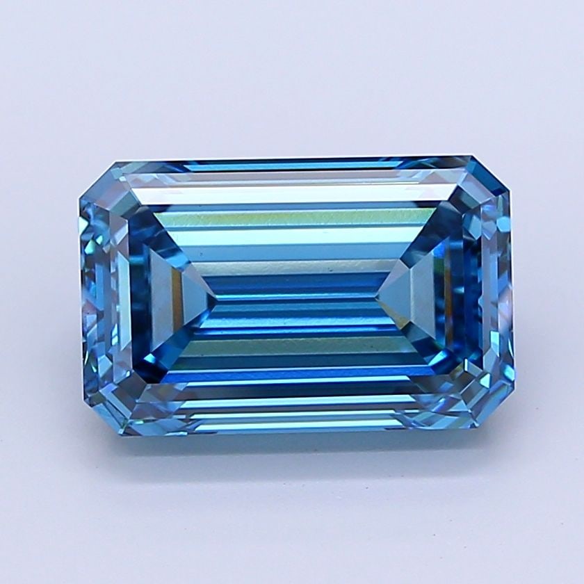 Loose Diamond - EMERALD 8.18ct Fancy Vivid Blue VS1: Loose Diamond - EMERALD 8.18ct Fancy Vivid Blue VS1 Source: This is a real non-mined Diamond that has been grown in a lab Shape: EMERALD Carats: 8.18 Color: Fancy Vivid Blue Certification: IGI Video: