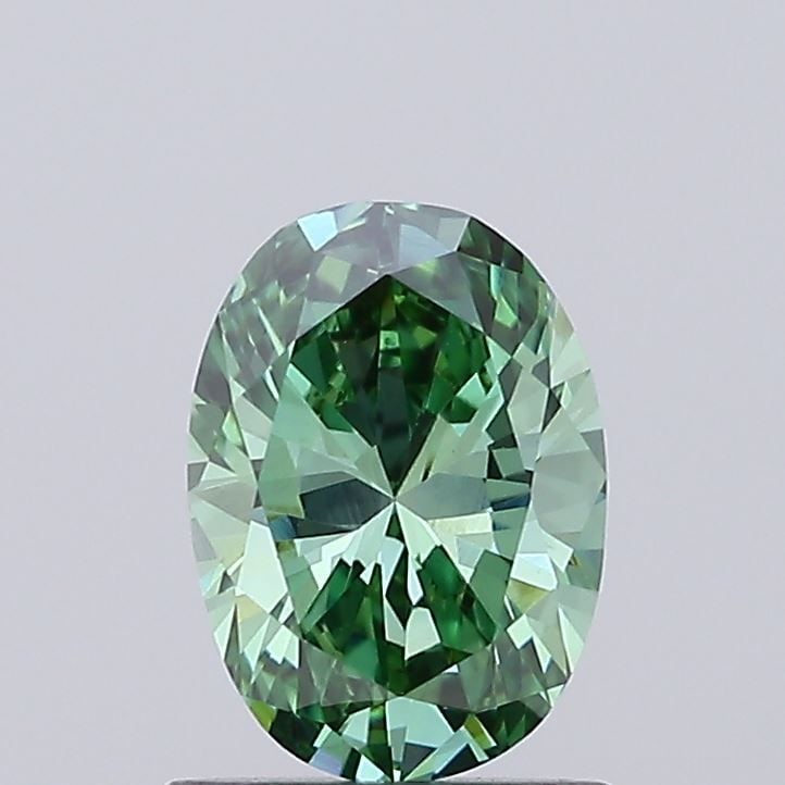Loose Diamond - OVAL 0.95ct Fancy Vivid Green VS1: Loose Diamond - OVAL 0.95ct Fancy Vivid Green VS1 Source: This is a real non-mined Diamond that has been grown in a lab Shape: OVAL Carats: 0.95 Color: Fancy Vivid Green Certification: IGI Video: