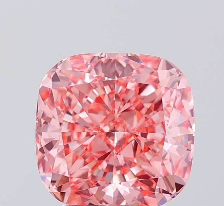 Loose Diamond - CUSHION MODIFIED 3.04ct Fancy Vivid Pink VS1: Loose Diamond - CUSHION MODIFIED 3.04ct Fancy Vivid Pink VS1 Source: This is a real non-mined Diamond that has been grown in a lab Shape: CUSHION MODIFIED Carats: 3.04 Color: Fancy Vivid Pink Certific