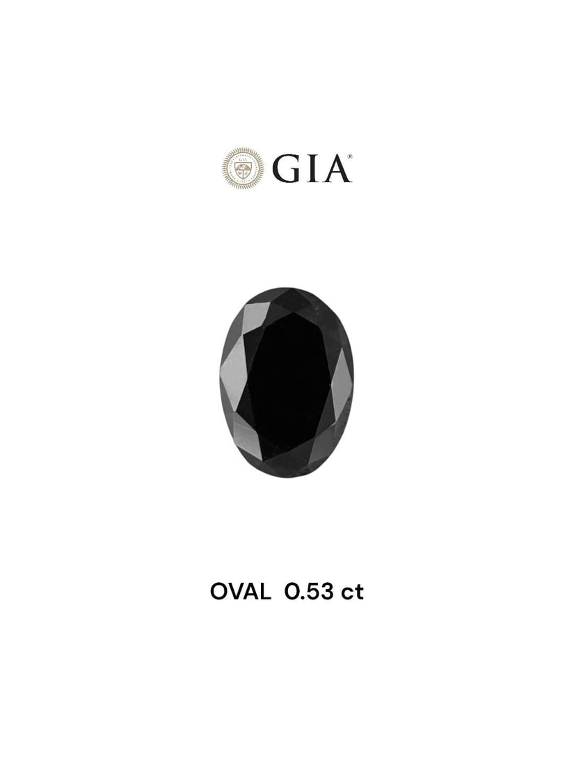 Loose Diamond - OVAL 0.53ct Fancy Black VVS2: Loose Diamond - OVAL 0.53ct Fancy Black VVS2 Source: Natural Shape: OVAL Carats: 0.53 Color: Fancy Black Certification: GIA Video: