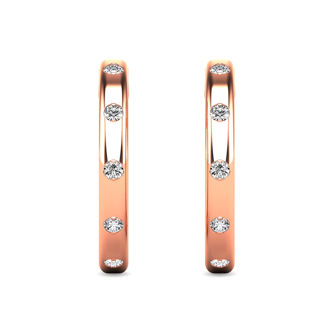Diamond 1/10 Ct.tw Hoop Earrings in 10K Rose Gold: Diamond 1/10 Ct.tw Hoop Earrings in 10K Rose Gold 10k Rose Gold Stone Color: G-h Stone Clarity: I2 This item may take 2-5 weeks for shipping. PLEASE NOTE: Framed, Large, or heavy items do not have shi