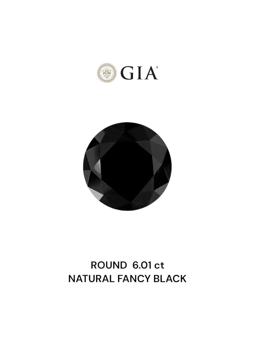 Loose Diamond - ROUND 6.01ct Fancy Black VVS2: Loose Diamond - ROUND 6.01ct Fancy Black VVS2 Source: Natural Shape: ROUND Carats: 6.01 Color: Fancy Black Certification: GIA Video: