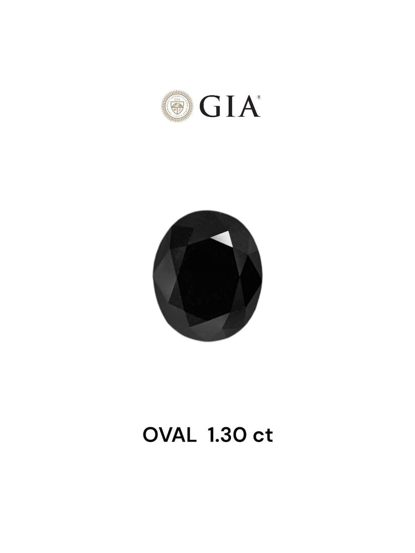 Loose Diamond - OVAL 1.3ct Fancy Black VVS2: Loose Diamond - OVAL 1.3ct Fancy Black VVS2 Source: Natural Shape: OVAL Carats: 1.3 Color: Fancy Black Certification: GIA Video: