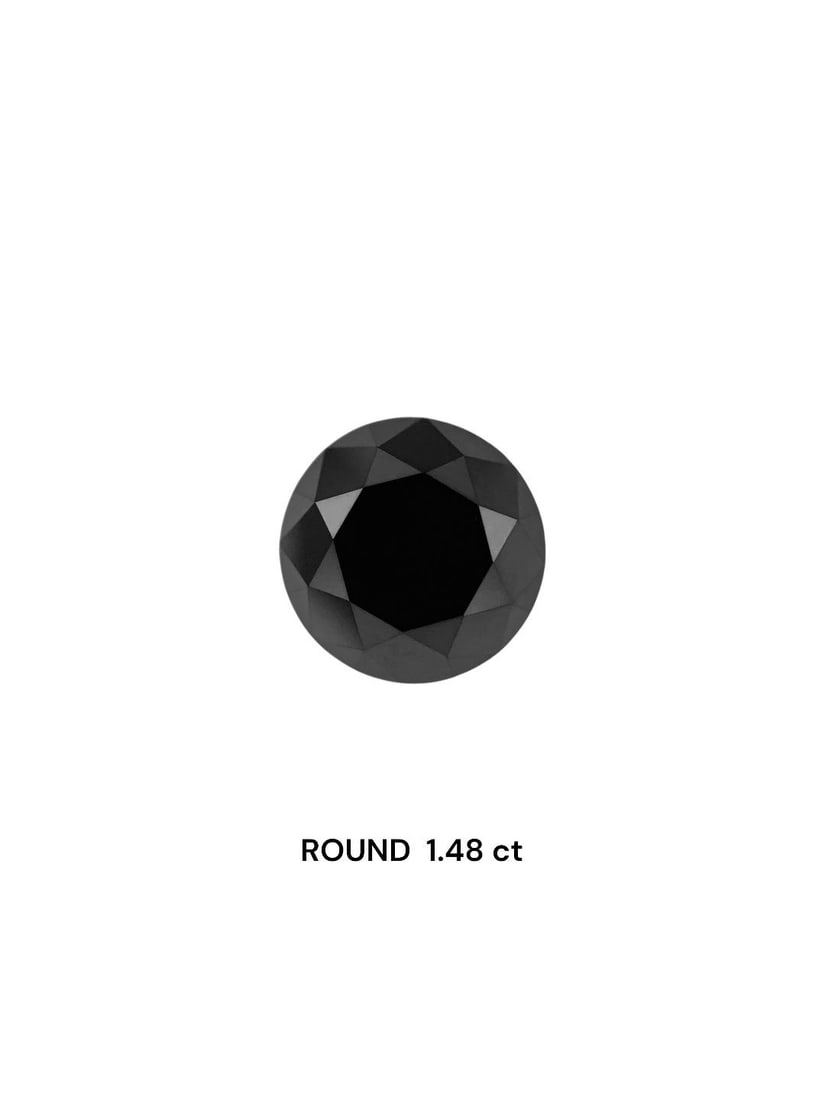 Loose Diamond - ROUND 1.48ct Black: Loose Diamond - ROUND 1.48ct Black Source: Natural Shape: ROUND Carats: 1.48 Color: Black Certification: IGI Video: