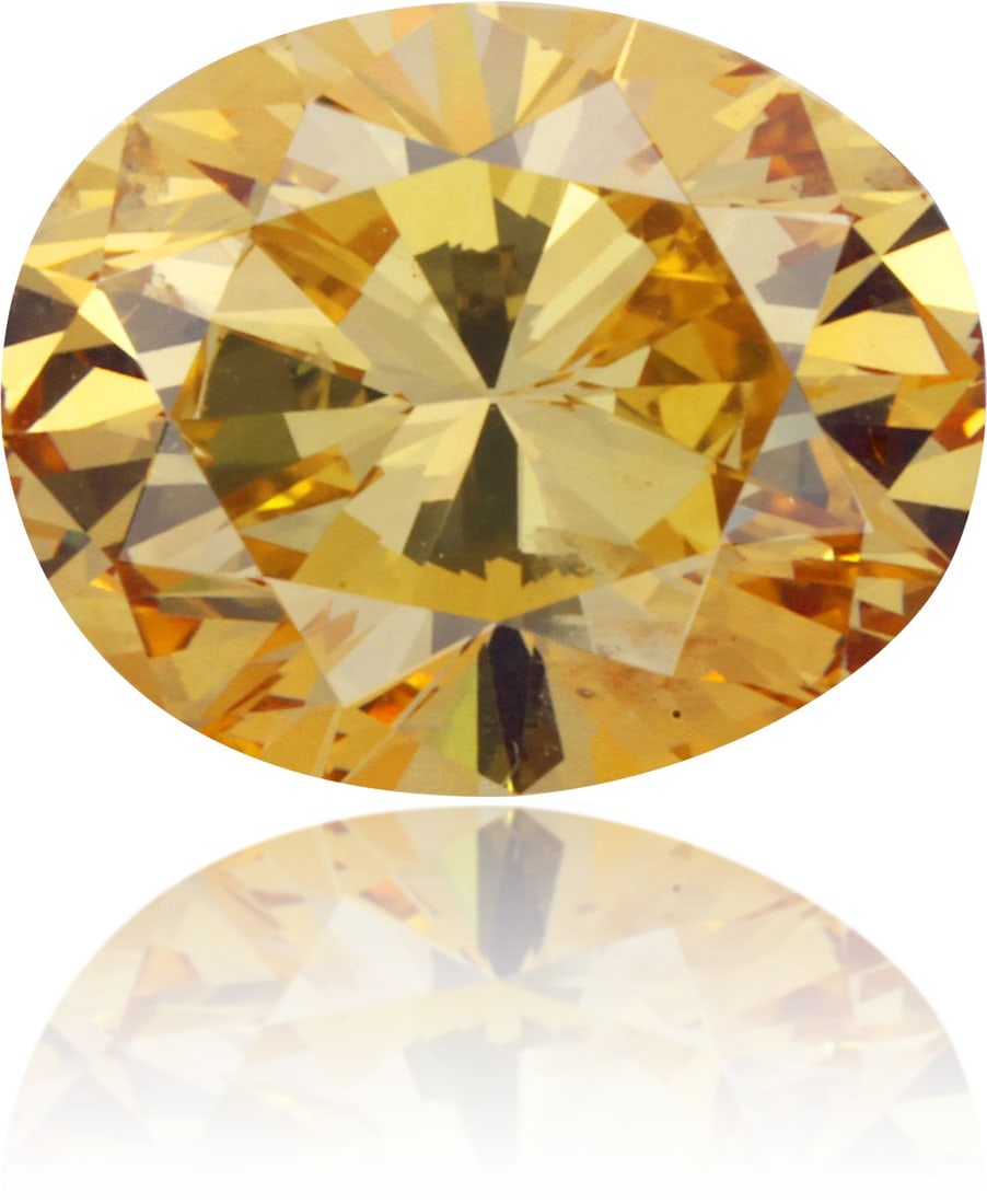 Loose Diamond - OVAL 0.89ct Fancy Brownish Orangey Yellow I1: Loose Diamond - OVAL 0.89ct Fancy Brownish Orangey Yellow I1 Source: Natural Shape: OVAL Carats: 0.89 Color: Fancy Brownish Orangey Yellow Certification: NONE PLEASE NOTE: Framed, Large, or heavy item