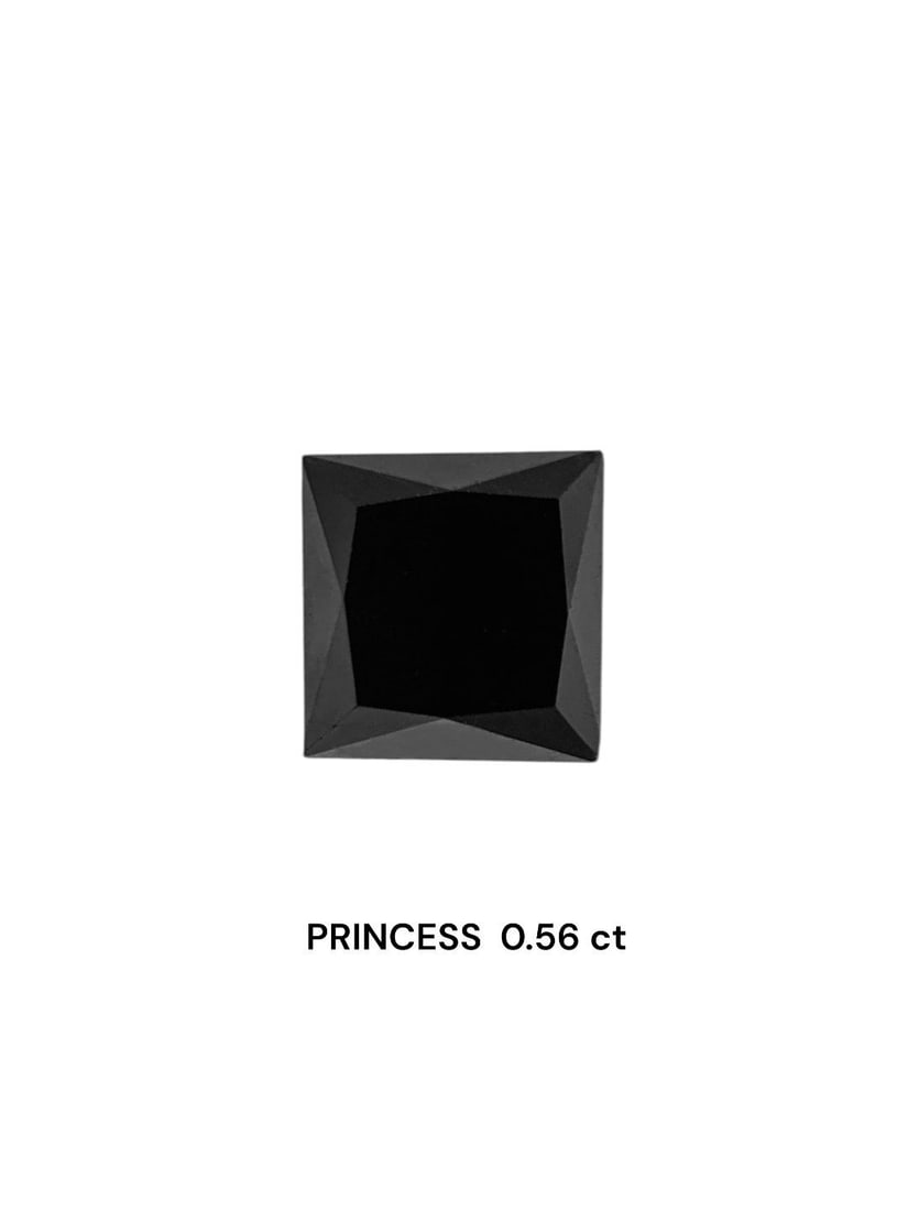 Loose Diamond - PRINCESS 0.56ct Fancy Black VVS2: Loose Diamond - PRINCESS 0.56ct Fancy Black VVS2 Source: Natural Shape: PRINCESS Carats: 0.56 Color: Fancy Black Certification: NONE Video: