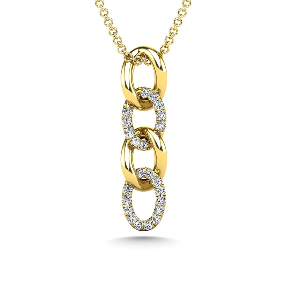 14K Yellow Gold Diamond 1/8 Ct.Tw. Fashion Pendant: 14K Yellow Gold Diamond 1/8 Ct.Tw. Fashion Pendant 14k Yellow Gold Stone Color: G-h Stone Clarity: I1 Unless otherwise specified, pendants that include a chain are paired with our standard 18-inch len