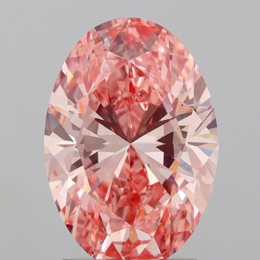 Loose Diamond - OVAL 2.57ct Fancy Vivid Pink VS1: Loose Diamond - OVAL 2.57ct Fancy Vivid Pink VS1 Source: This is a real non-mined Diamond that has been grown in a lab Shape: OVAL Carats: 2.57 Color: Fancy Vivid Pink Certification: IGI Video: Video