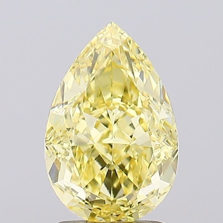 Loose Diamond - PEAR 2.25ct Fancy Intense Yellow VS1: Loose Diamond - PEAR 2.25ct Fancy Intense Yellow VS1 Source: This is a real non-mined Diamond that has been grown in a lab Shape: PEAR Carats: 2.25 Color: Fancy Intense Yellow Certification: IGI Video
