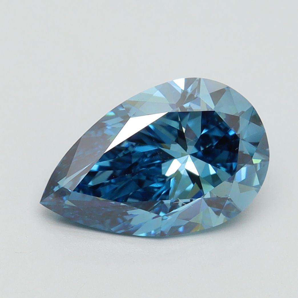 Loose Diamond - PEAR 2.11ct Fancy Vivid Blue VS1: Loose Diamond - PEAR 2.11ct Fancy Vivid Blue VS1 Source: This is a real non-mined Diamond that has been grown in a lab Shape: PEAR Carats: 2.11 Color: Fancy Vivid Blue Certification: IGI Video: