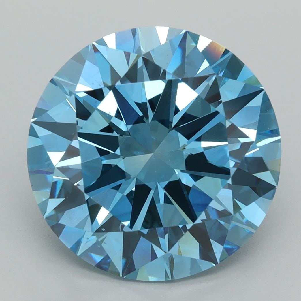 Loose Diamond - ROUND 5.95ct Fancy Vivid Blue VS1: Loose Diamond - ROUND 5.95ct Fancy Vivid Blue VS1 Source: This is a real non-mined Diamond that has been grown in a lab Shape: ROUND Carats: 5.95 Color: Fancy Vivid Blue Certification: IGI Video: