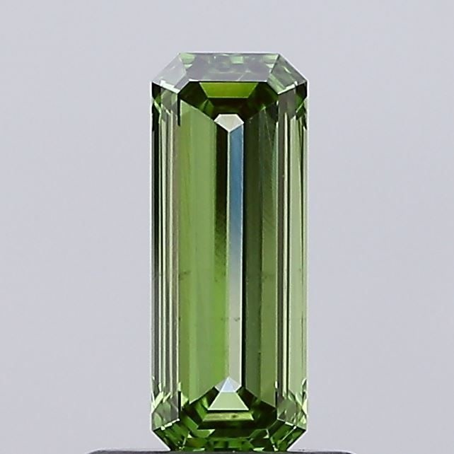 Loose Diamond - EMERALD 0.62ct Fancy Vivid Green VS1: Loose Diamond - EMERALD 0.62ct Fancy Vivid Green VS1 Source: This is a real non-mined Diamond that has been grown in a lab Shape: EMERALD Carats: 0.62 Color: Fancy Vivid Green Certification: IGI Video
