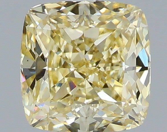 Loose Diamond - CUSHION MODIFIED 1.09ct Fancy Light Yellow VS2: Loose Diamond - CUSHION MODIFIED 1.09ct Fancy Light Yellow VS2 Source: This is a real non-mined Diamond that has been grown in a lab Shape: CUSHION MODIFIED Carats: 1.09 Color: Fancy Light Yellow Cert