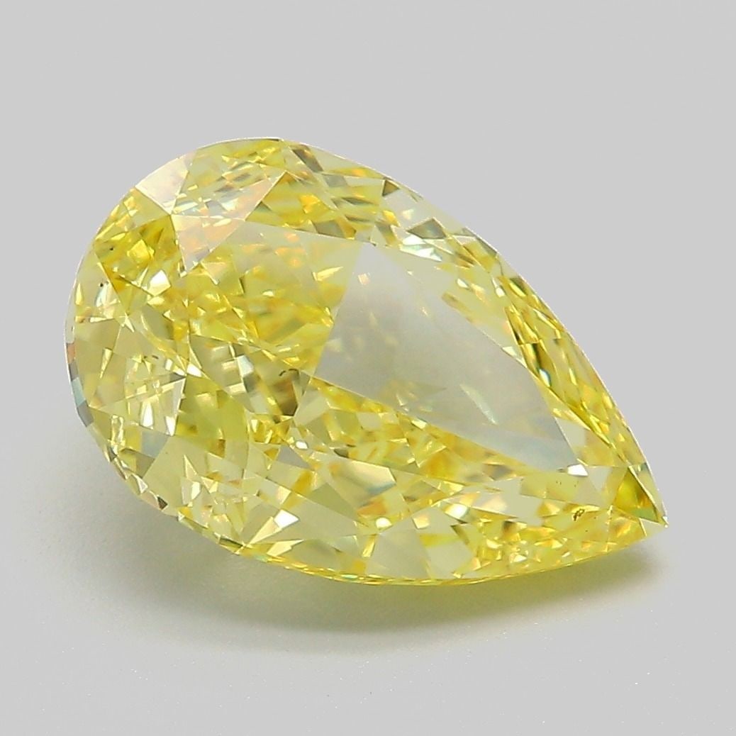 Loose Diamond - PEAR 4.05ct Fancy Vivid Yellow VS1: Loose Diamond - PEAR 4.05ct Fancy Vivid Yellow VS1 Source: This is a real non-mined Diamond that has been grown in a lab Shape: PEAR Carats: 4.05 Color: Fancy Vivid Yellow Certification: IGI Video: