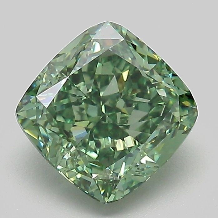 Loose Diamond - CUSHION MODIFIED 2.05ct Fancy Vivid Green VS1: Loose Diamond - CUSHION MODIFIED 2.05ct Fancy Vivid Green VS1 Source: This is a real non-mined Diamond that has been grown in a lab Shape: CUSHION MODIFIED Carats: 2.05 Color: Fancy Vivid Green Certif